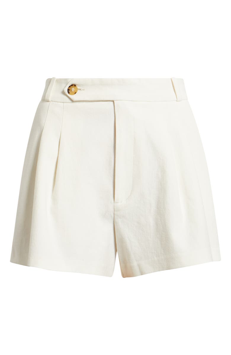 DÔEN Kingsley Pleated Linen Blend Shorts, Alternate, color, Salt