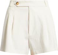 DÔEN Kingsley Pleated Linen Blend Shorts
