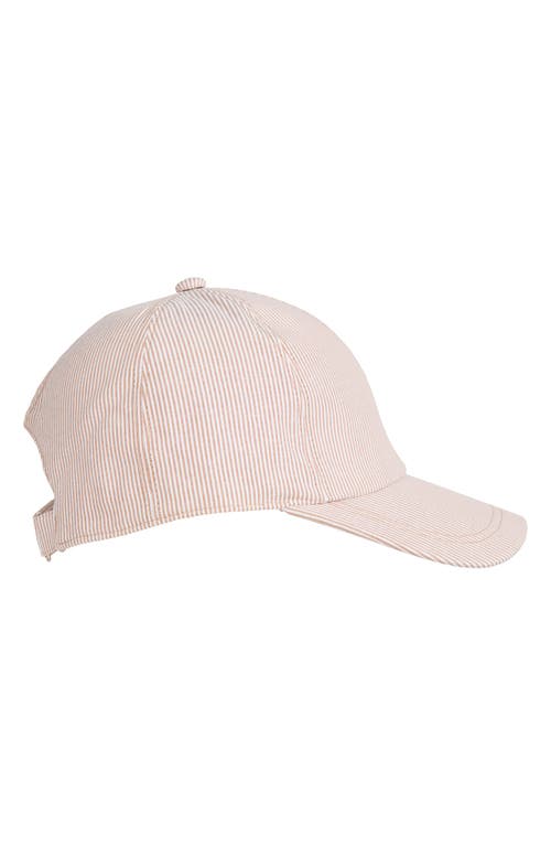 Bruno Magli Stripe Baseball Cap In Beige