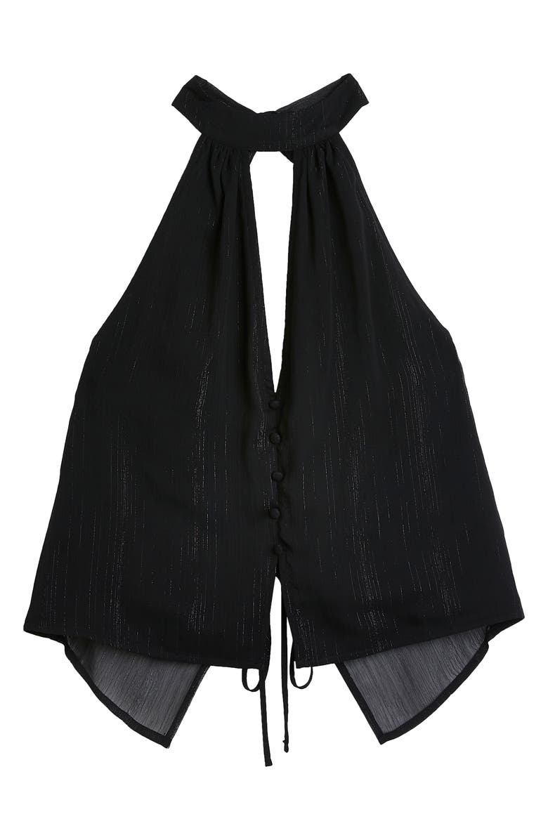 River Island Metallic Stripe Halter Top, Alternate, color, 