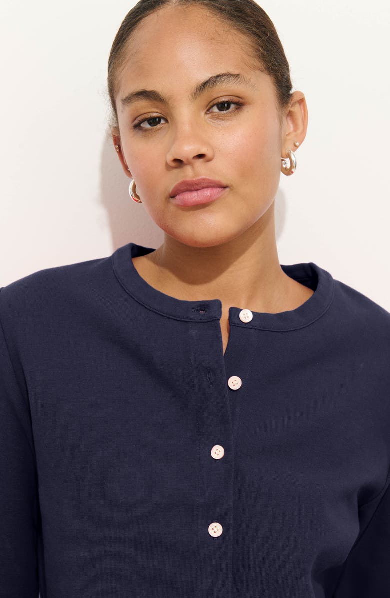 Alex Mill Coco Sport Stretch Cotton Cardigan, Alternate, color, Navy Night