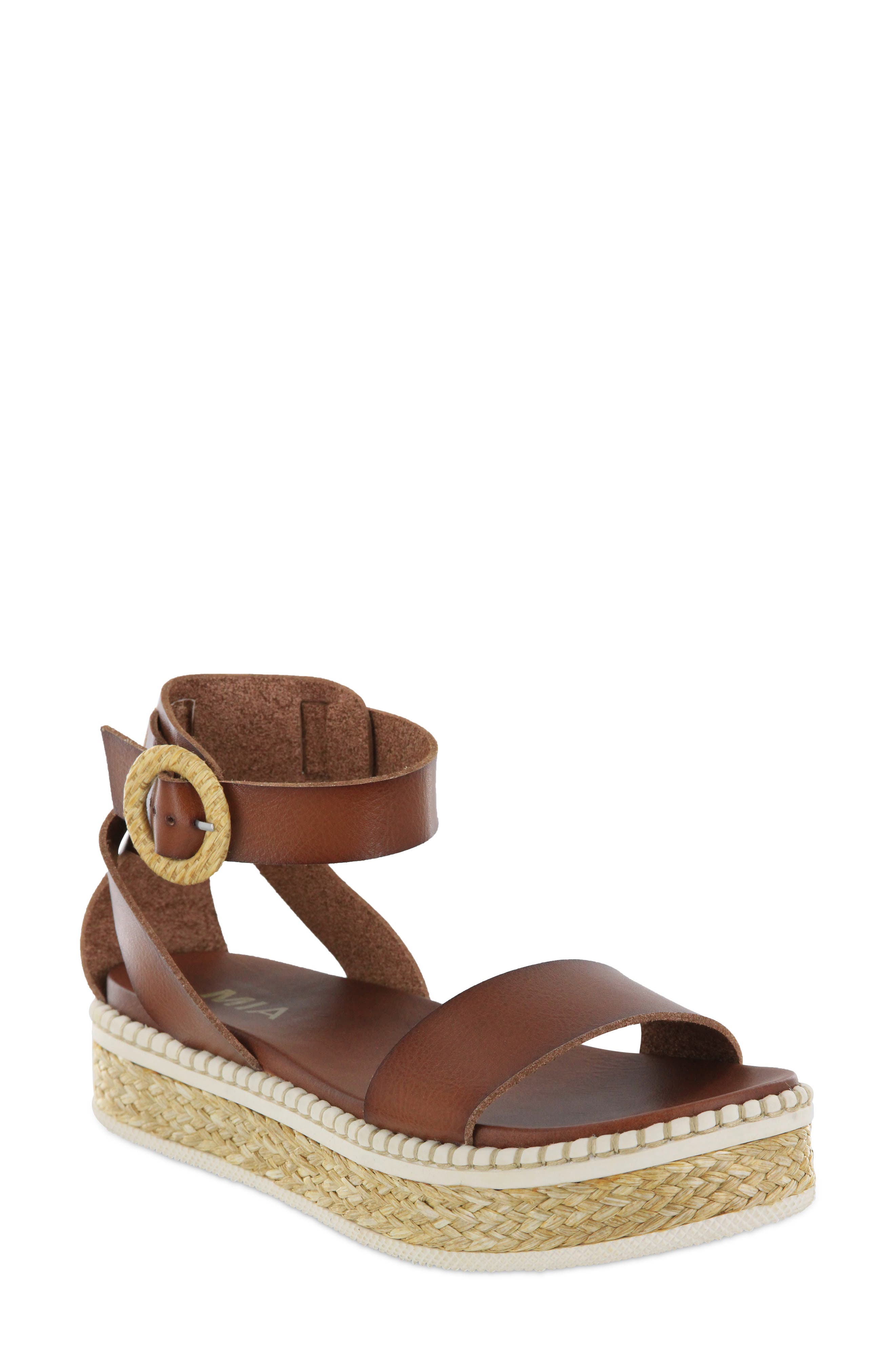 Deanda Sandal, Main, color, COGNAC FAUX LEATHER