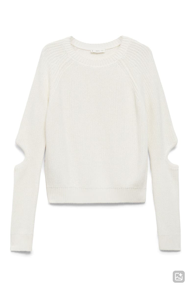Cutout Cotton Sweater, Alternate, color, WHITE
