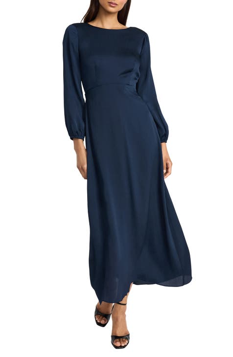 Long Sleeve Tie Back Maxi Dress