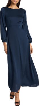 DONNA MORGAN FOR MAGGY Long Sleeve Tie Back Maxi Dress