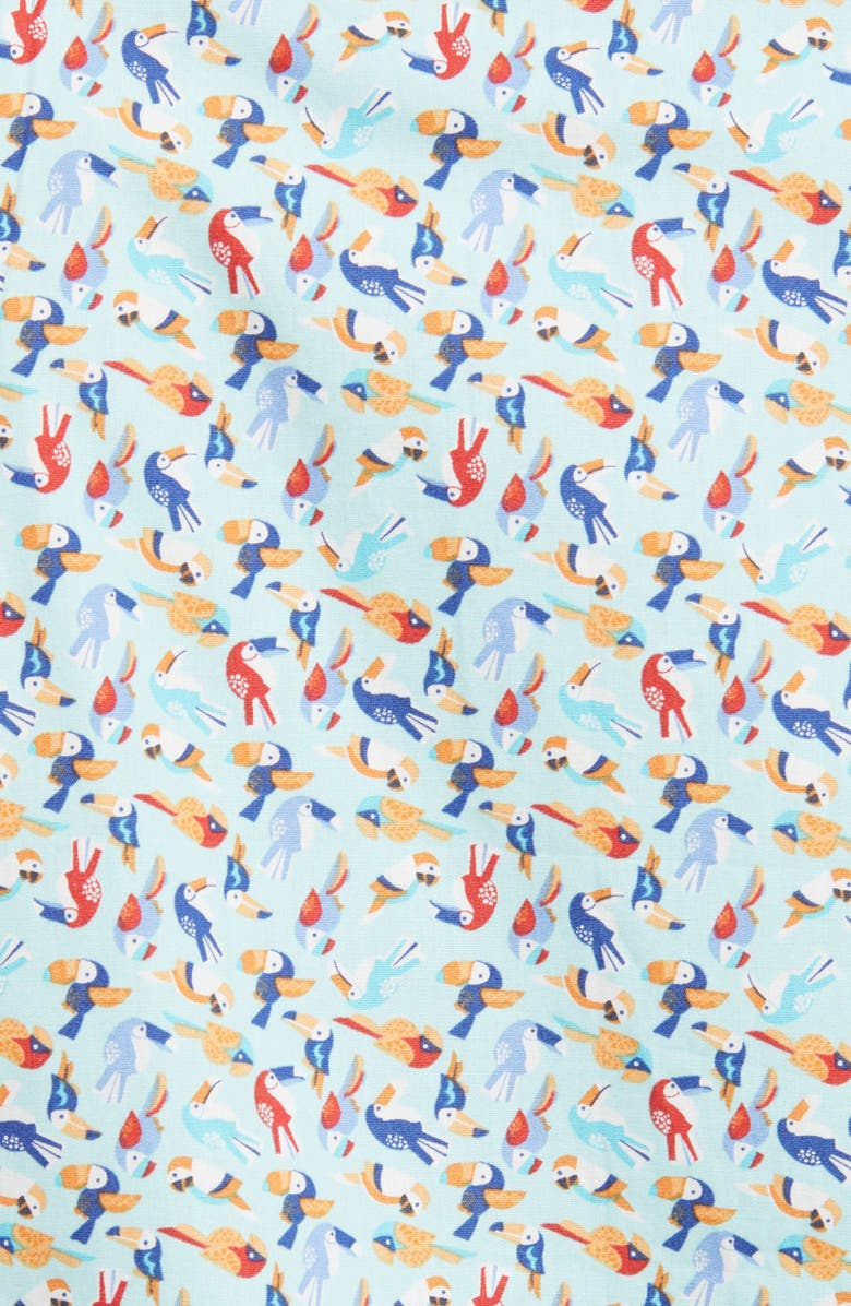 Johnston & Murphy Toucan Print Short Sleeve Button-Down Shirt, Alternate, color, 