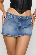 Princess Polly Symphony Studded Low Rise Denim Miniskort