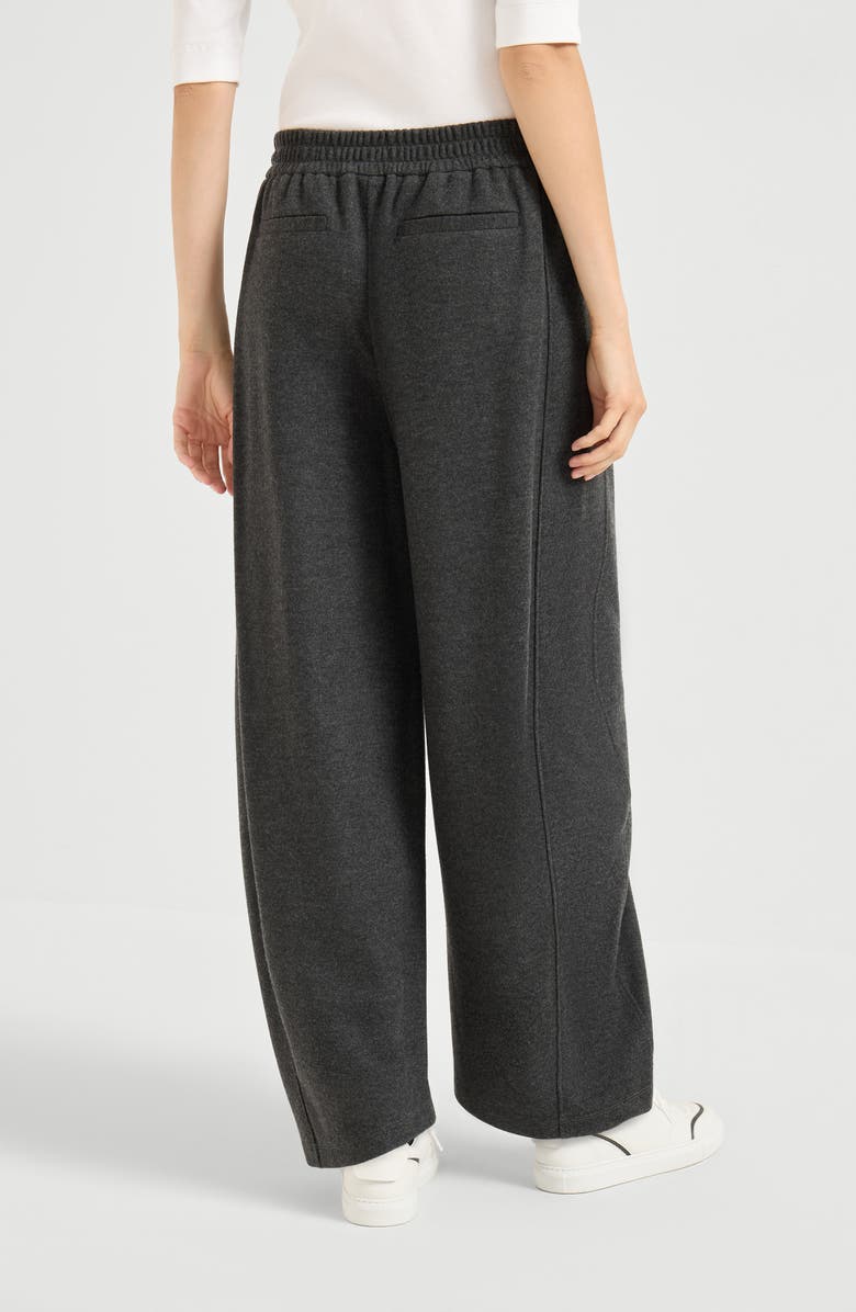 Brunello Cucinelli Double jersey track trousers, Alternate, color, Dark Grey