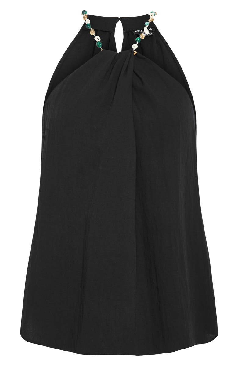 City Chic Island Beaded Halter Neck Top, Alternate, color, Black
