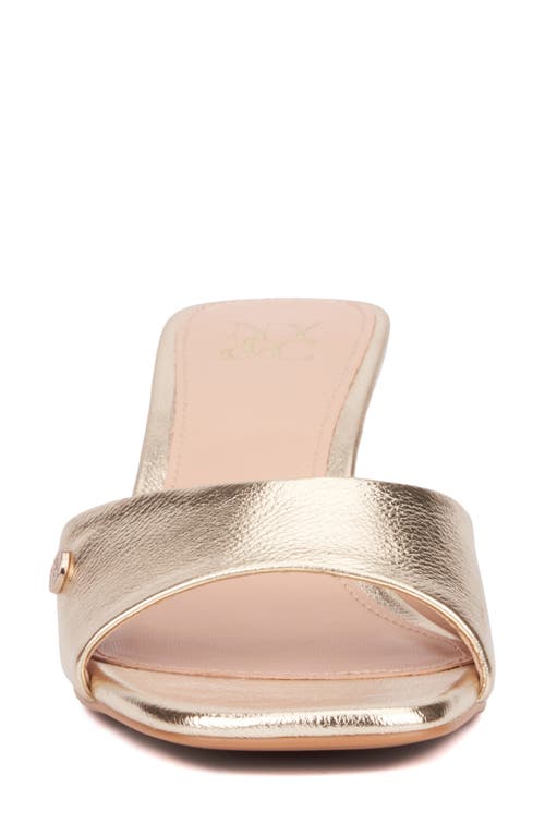 Shop New York And Company Gaia Kitten Heel Sandal In Gold