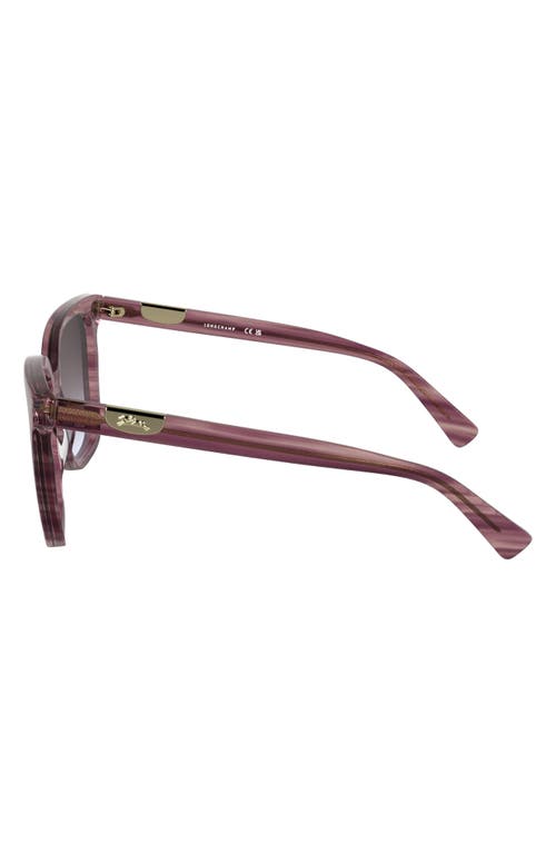 Longchamp Le Pliage 55mm Gradient Butterfly Sunglasses In Striped Purple