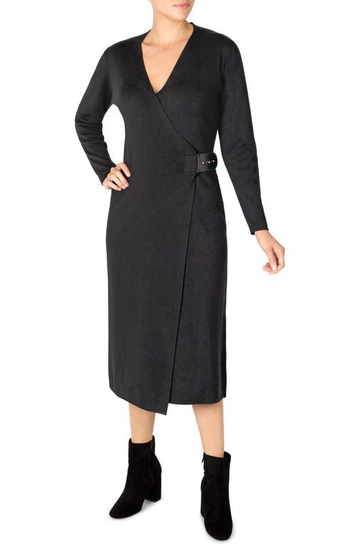 Julia Jordan Turtleneck Long Sleeve Midi Dress In Black