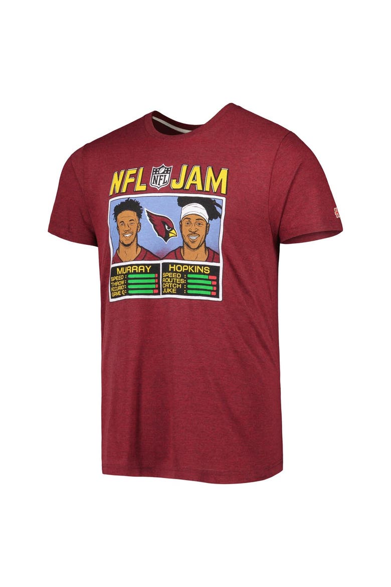 Men's Homage DeAndre Hopkins & Kyler Murray Heather Cardinal Arizona Cardinals NFL Jam Tri-Blend T-Shirt, Alternate, color, Cardinal