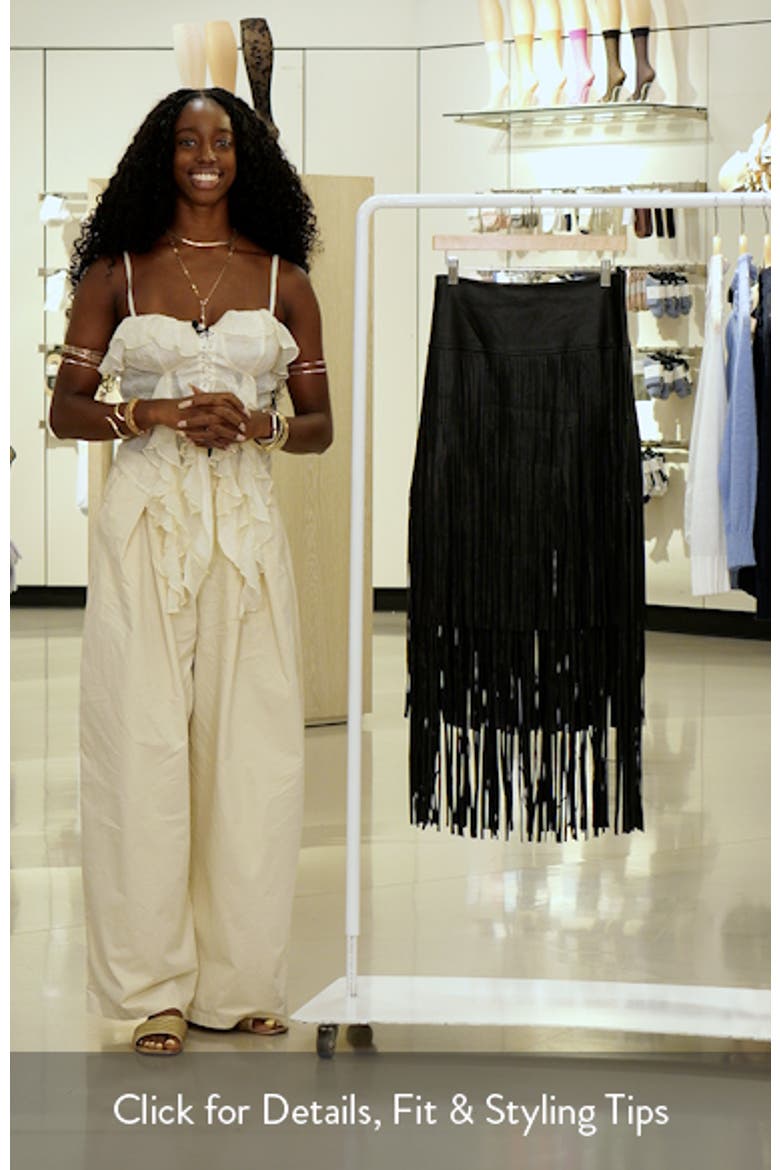 Karoline Faux Leather Maxi Fringe Skirt video