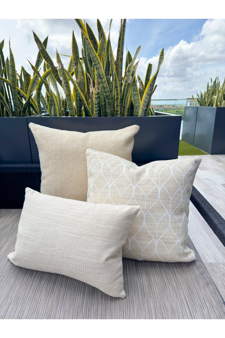 Cool Tropics Indoor Outdoor Pillow, Alternate, color, Beige