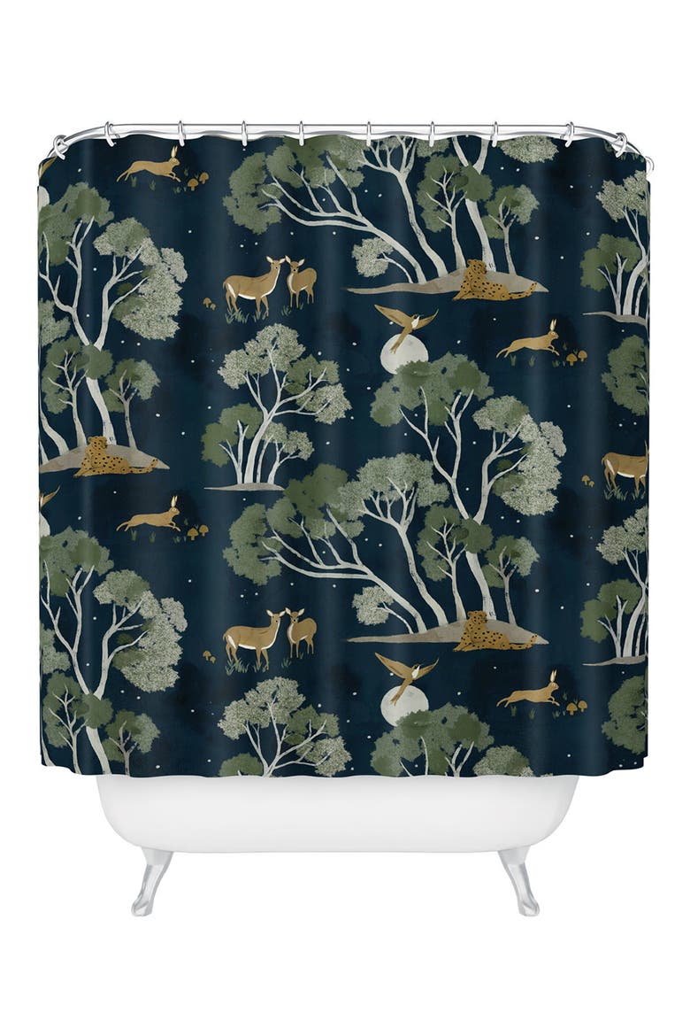 Full Moon Shower Curtain, Main, color, BLUE