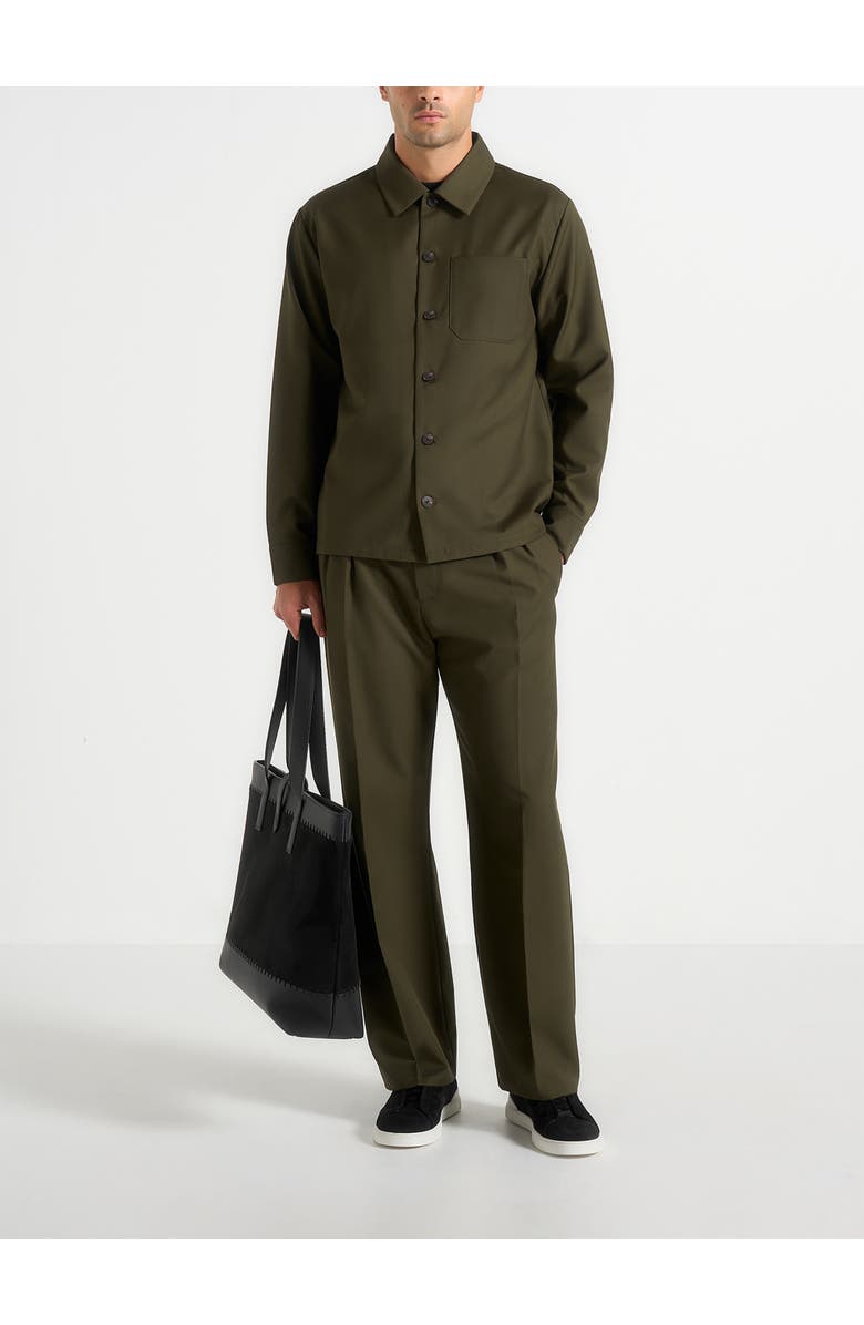 Manière De Voir Pierre Relaxed Fit Pleated Tailored Trousers, Alternate, color, Olive