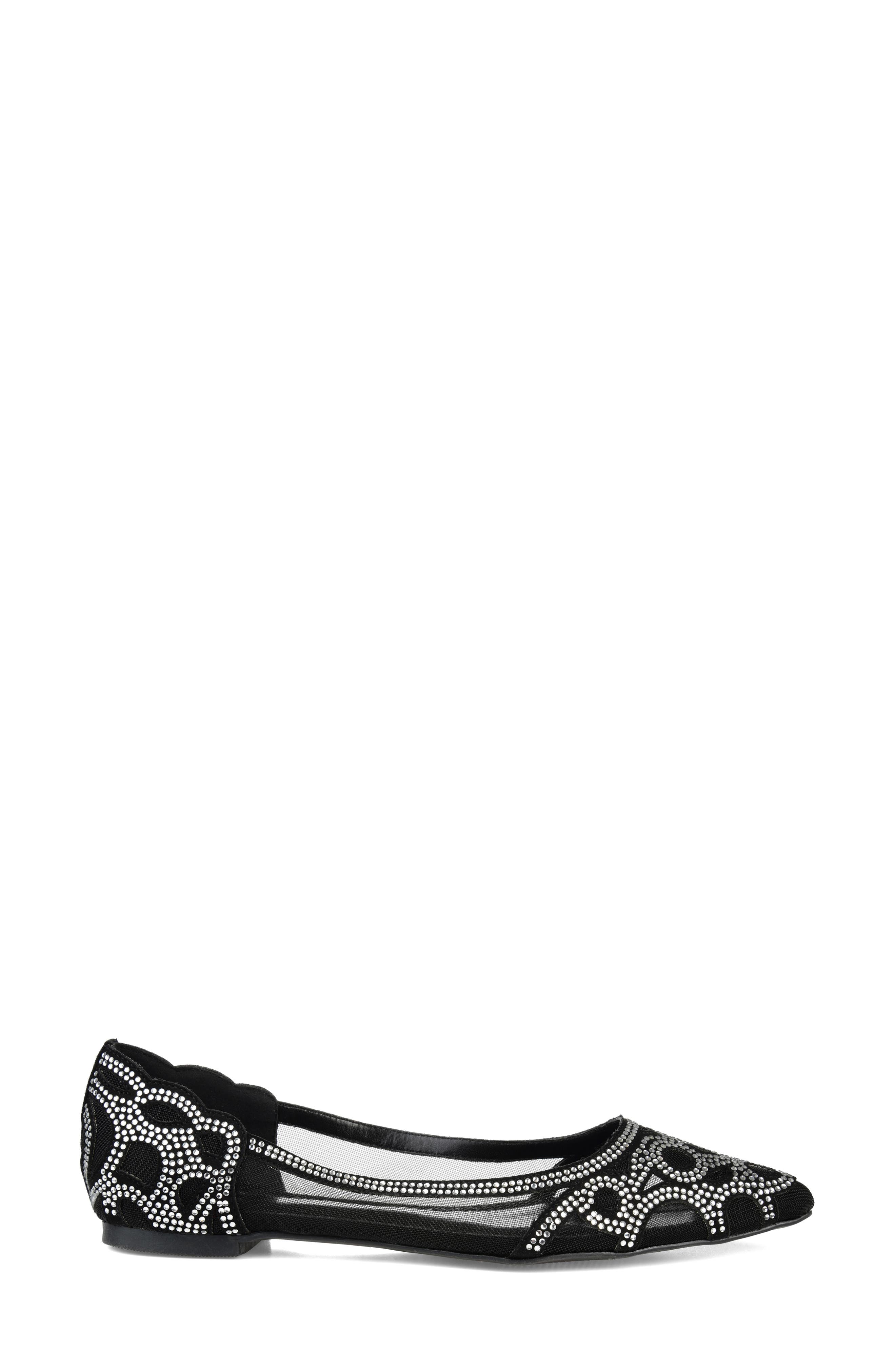 Journee Collection Batavia Rhinestone Flat, Alternate, color, Black