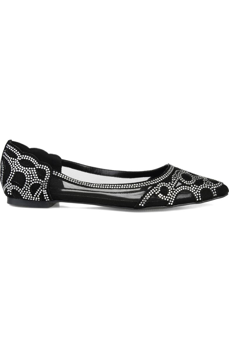 Journee Collection Batavia Rhinestone Flat, Alternate, color, Black