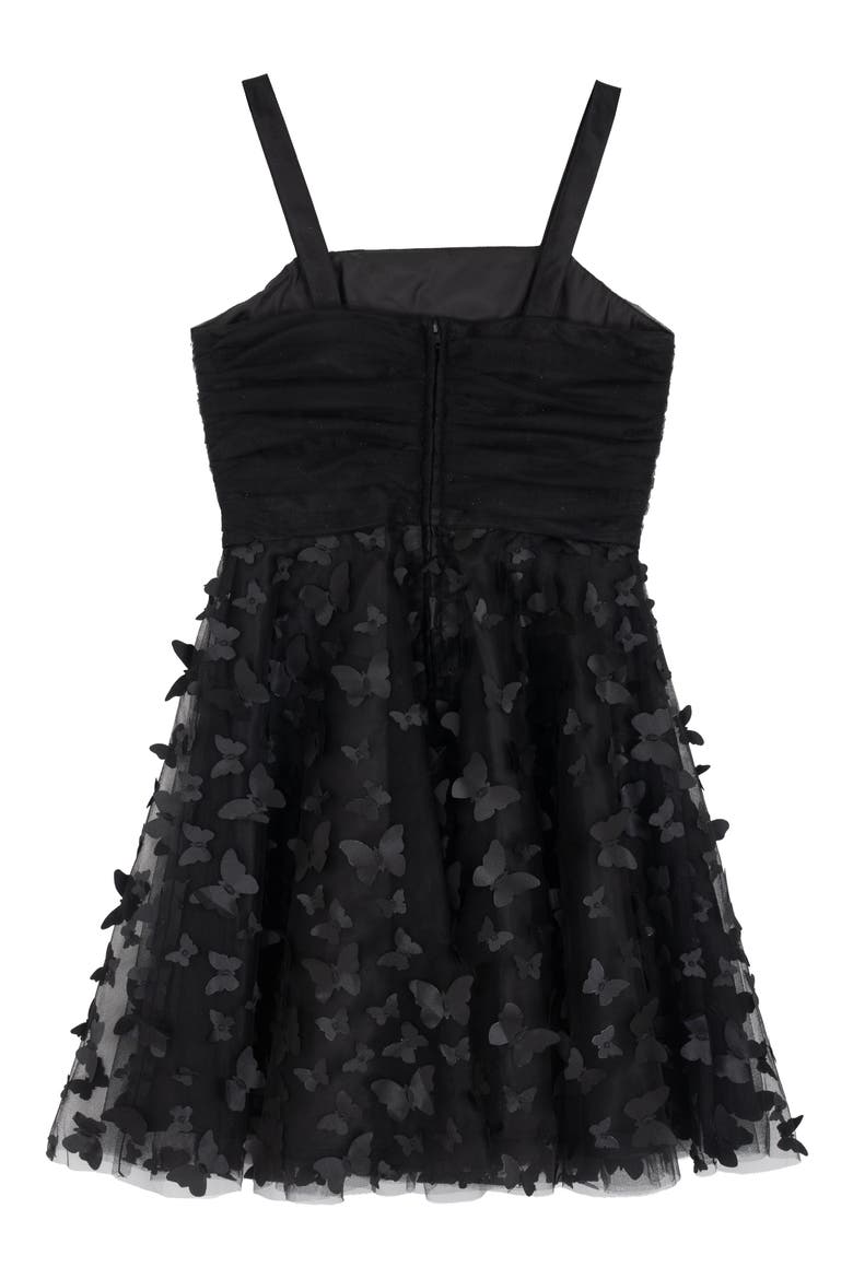 Kids' 3D Butterfly Dress, Alternate, color, BLACK