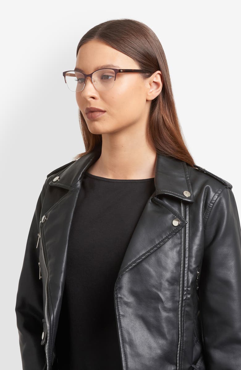 Kate Spade New York diandra 51mm rectangular optical glasses, Alternate, color, Brown