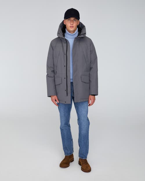 Quartz Co. Grant | Hooded Down Winter Jacket In Steel Grey