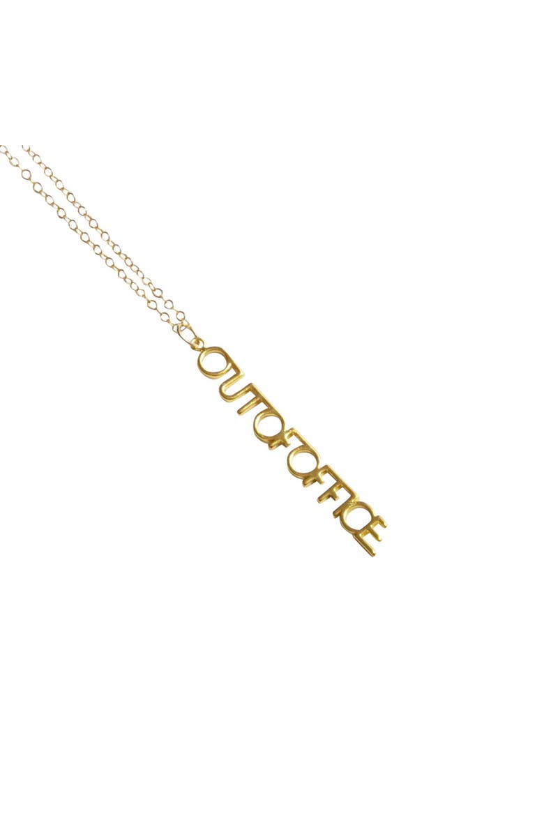 Outofoffice Out Of Office Gold Charm Necklace, Main, color, Gold