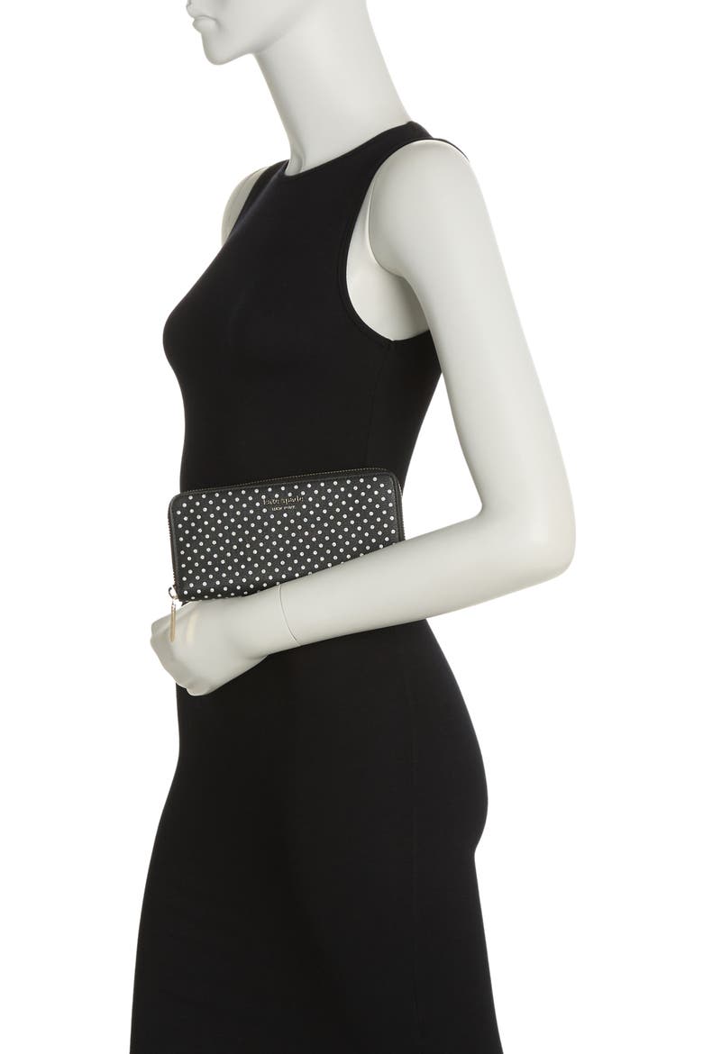 spencer metallic dot slim continental wallet, Alternate, color, BLACK MULTI.