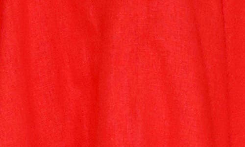 Avec Les Filles Bubble Hem Linen Blend Miniskirt In Hot Red