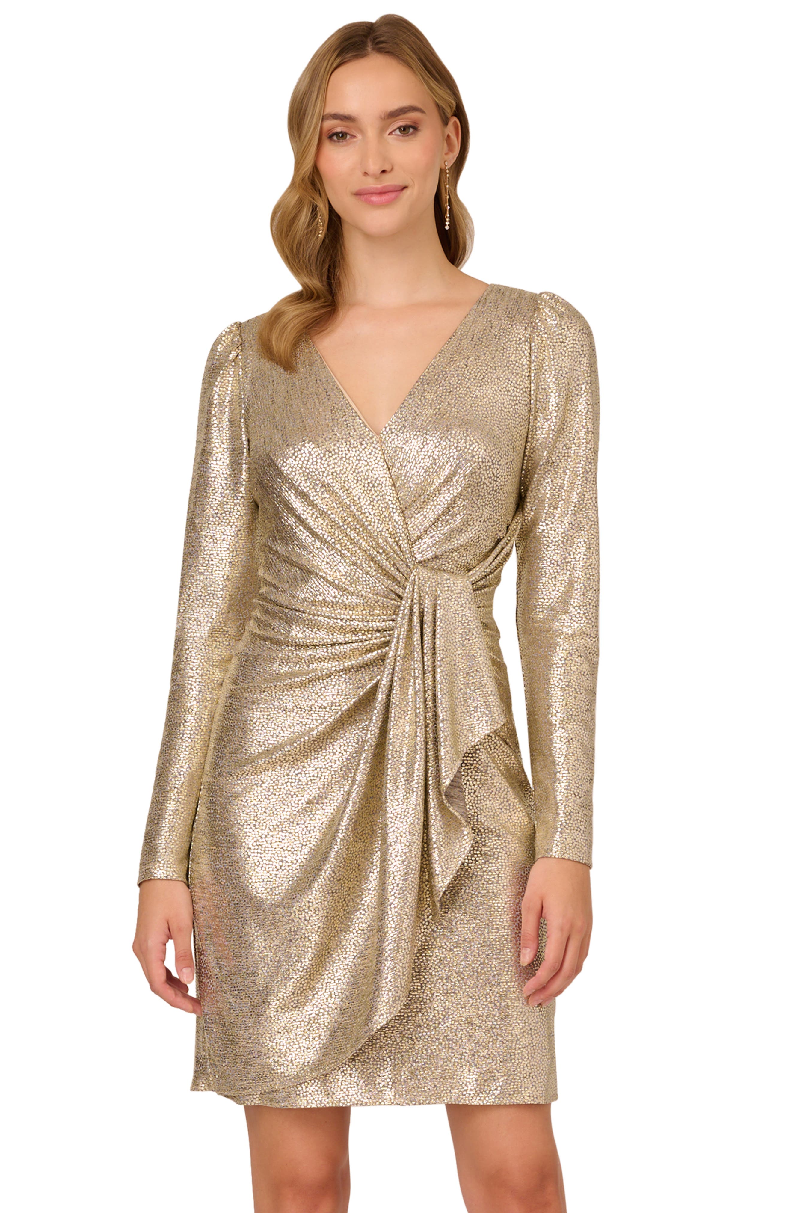 New Pella Foil Wrap Dress Gunmetal