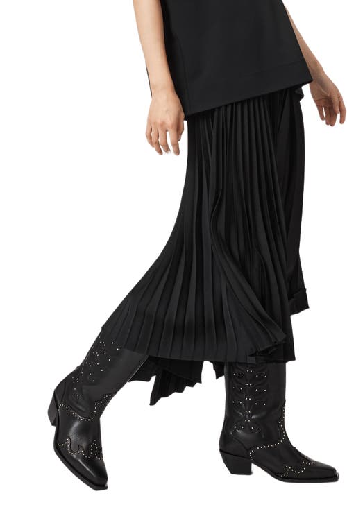 Allsaints Dolly Studded Western Boot In Black