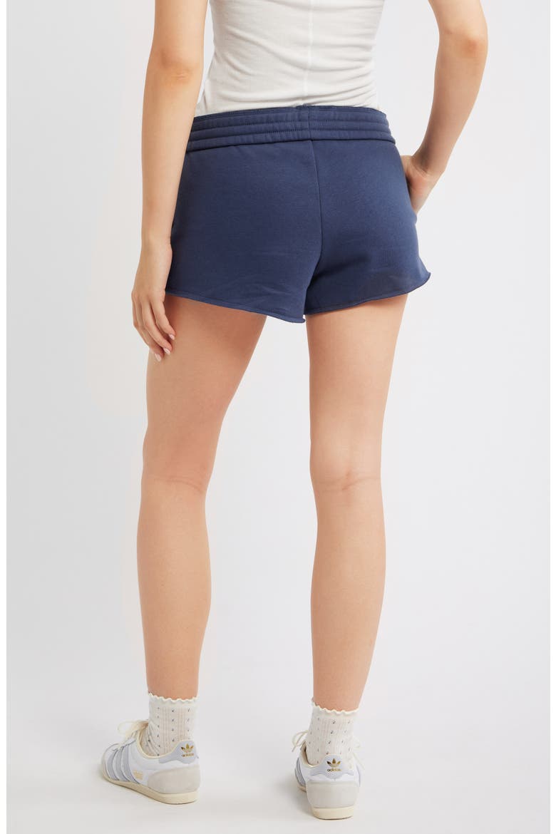 Foldover Fleece Mini Sweat Shorts, Alternate, color, NAVY INDIGO