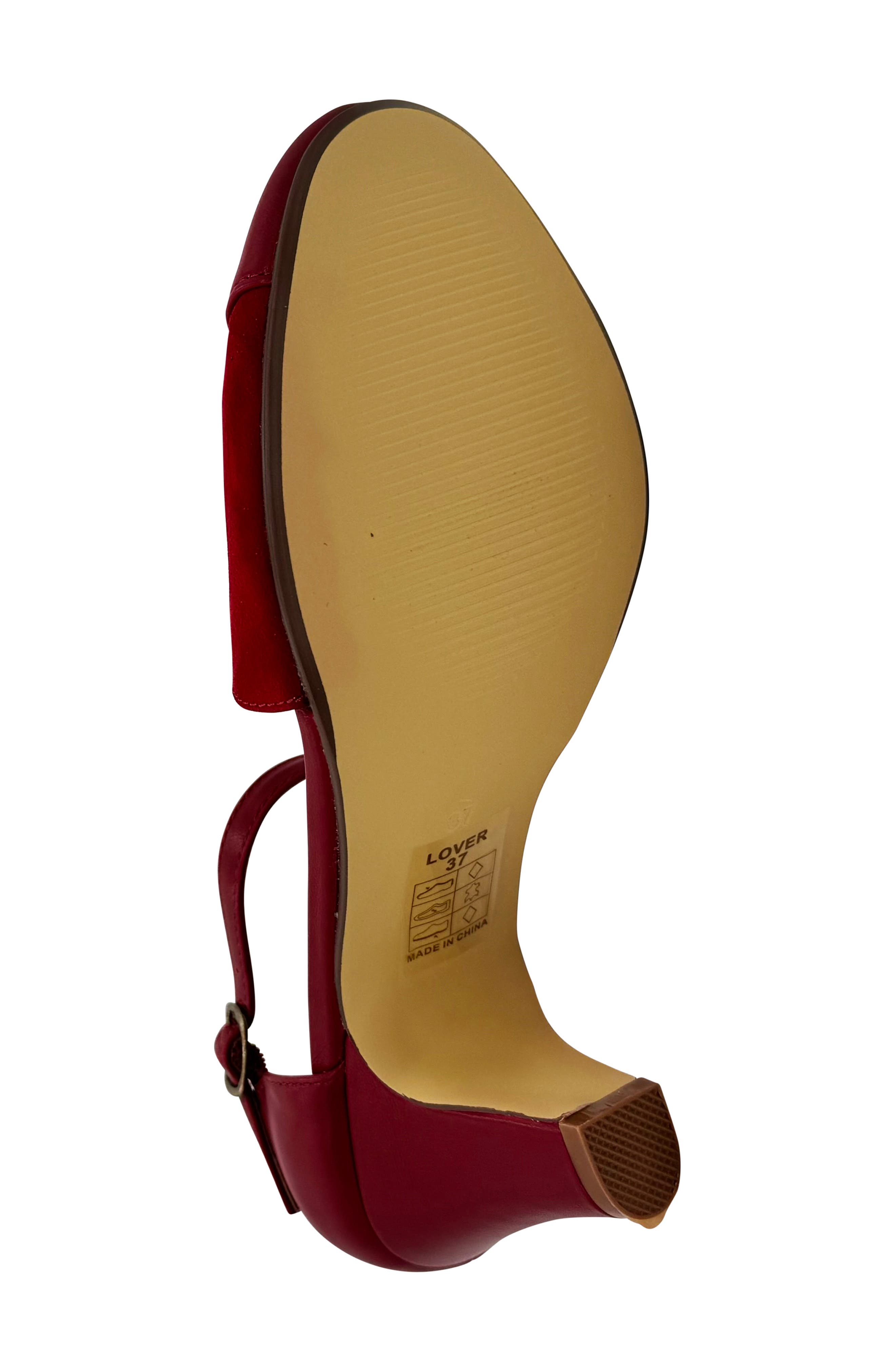 CHELSEA CREW Lover Ankle Strap Pump, Alternate, color, Red/ Red Pu