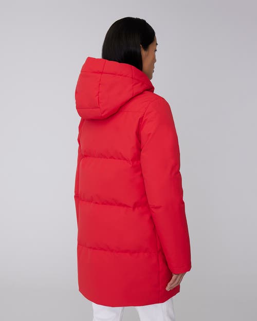 Quartz Co. Chloe | Hooded Down Winter Jacket In Fiery Red