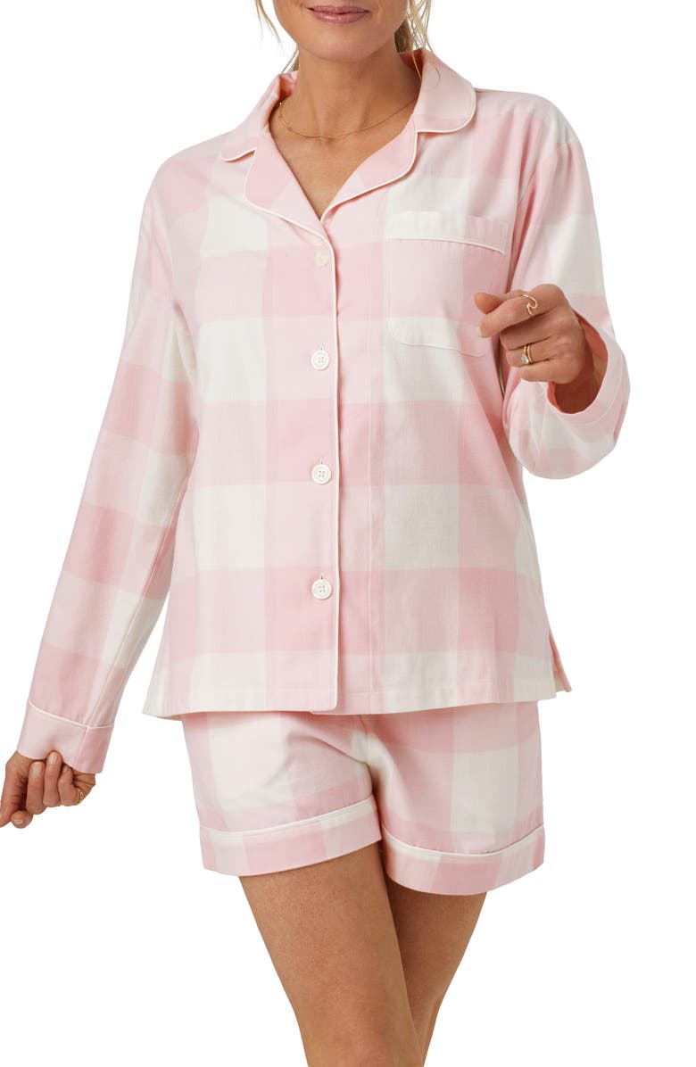 BedHead Pajamas Print Organic Cotton Flannel Short Pajamas, Alternate, color,