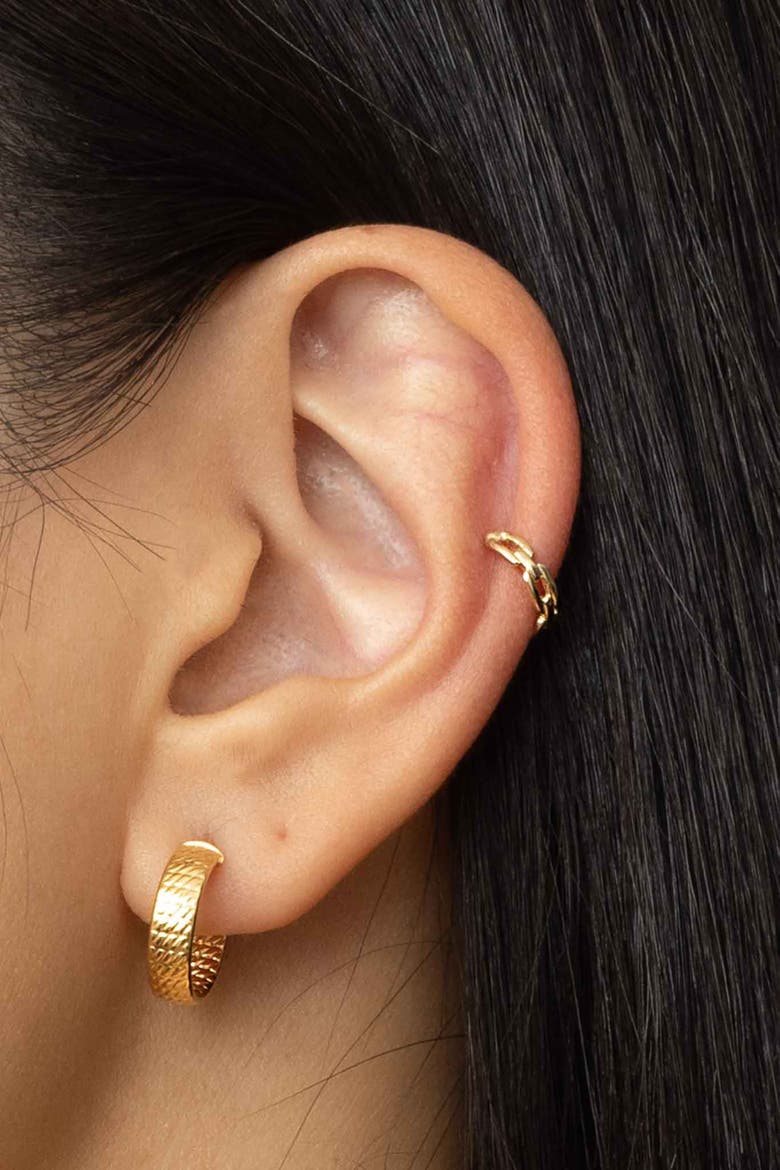 14K Yellow Gold Venice Link Ear Cuff, Alternate, color, Yellow Gold