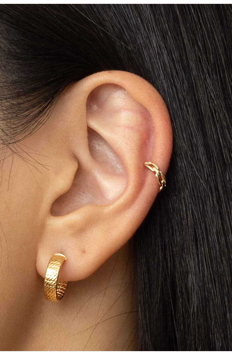 Oradina 14K Yellow Gold Venice Link Ear Cuff, Alternate, color, Yellow Gold
