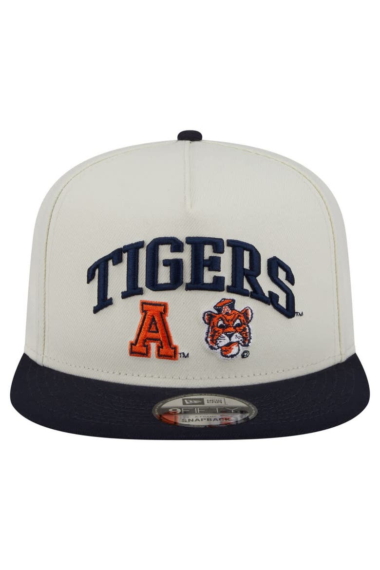 Men's New Era White Auburn Tigers Collegiate 9FIFTY A-Frame Snapback Hat, Alternate, color, White
