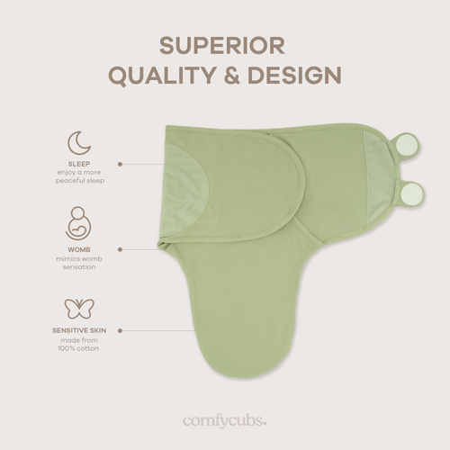 Comfy Cubs Easy Swaddle Blankets In Green