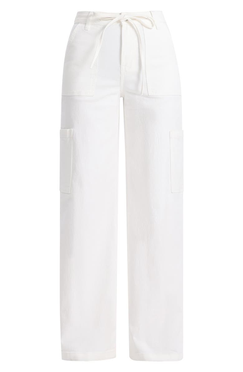Bayeas Drawstring High Waist Wide Leg Cargo Jeans, Alternate, color, White
