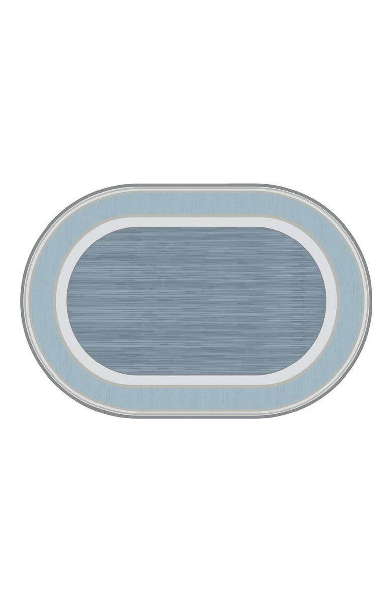 Kaplan Early Learning Company Sense of Place Highland Stripe Carpet - Blue - 4' x 6' Oval, Main, color, Blue