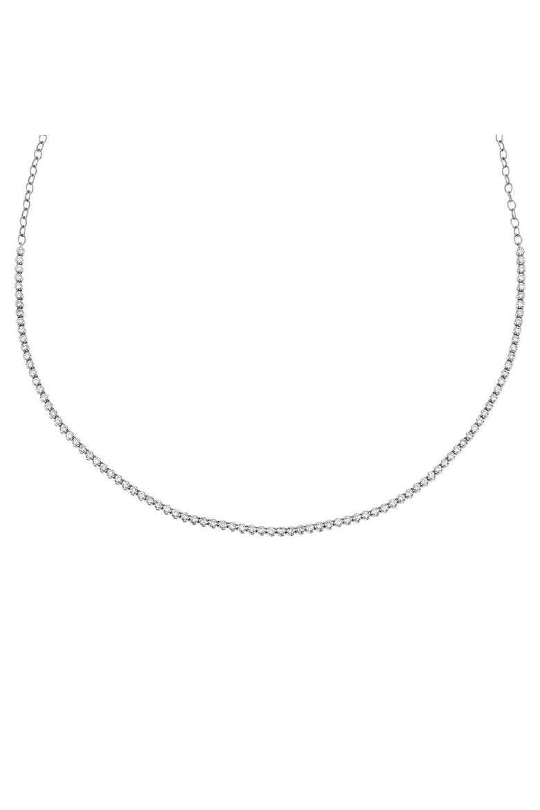 Thin Diamond Tennis Choker 14K, Main, color, 14K White Gold