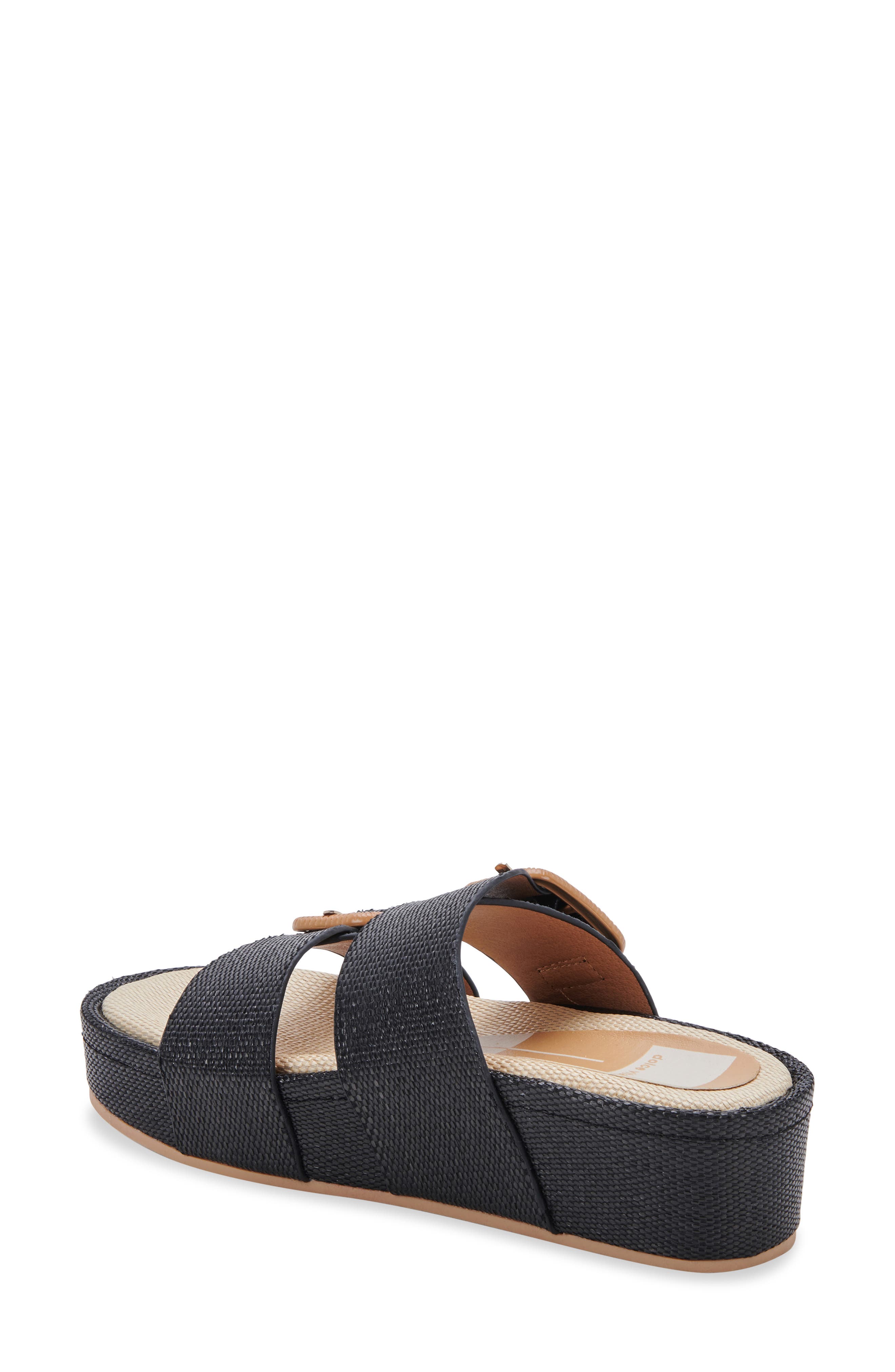 Coryn Platform Sandal, Alternate, color, BLACK RAFFIA