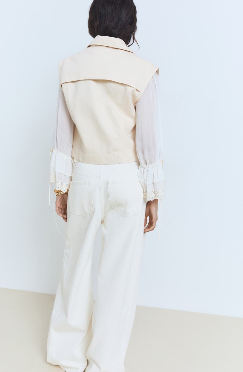 MANGO Denim Vest, Alternate, color, Ecru