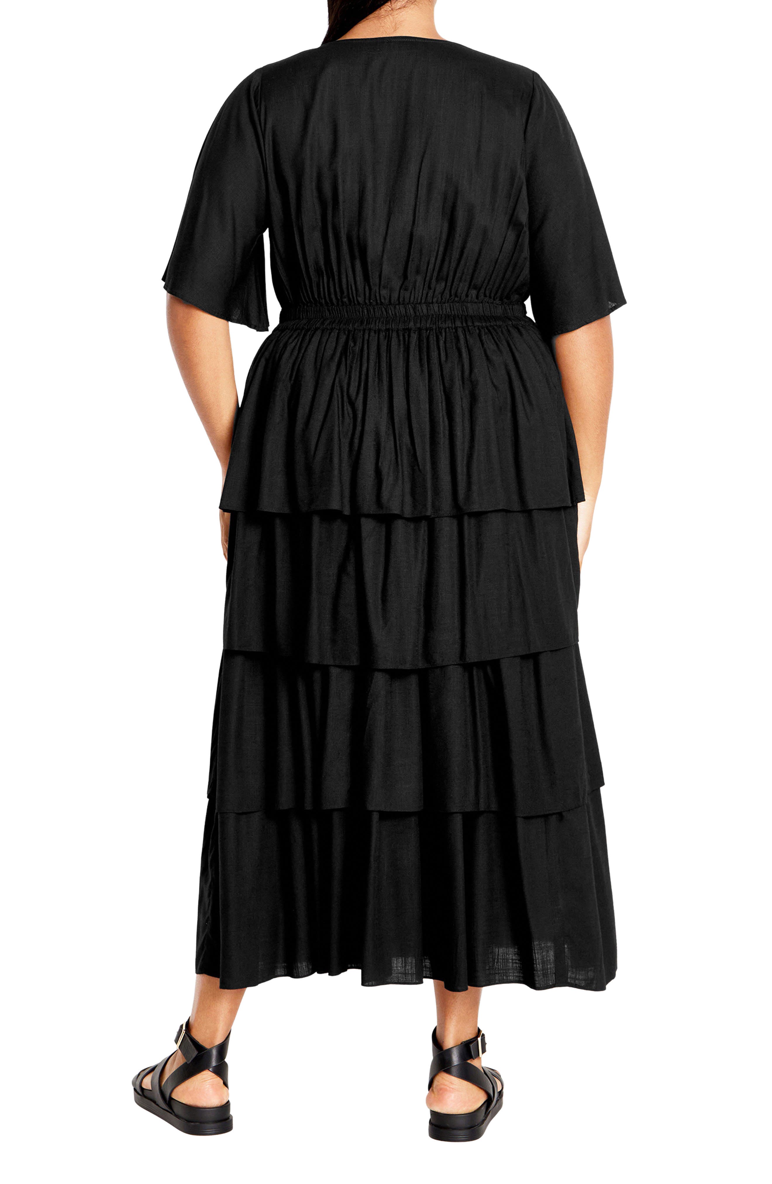 Maya Tie Front Tiered Midi Dress - image 2
