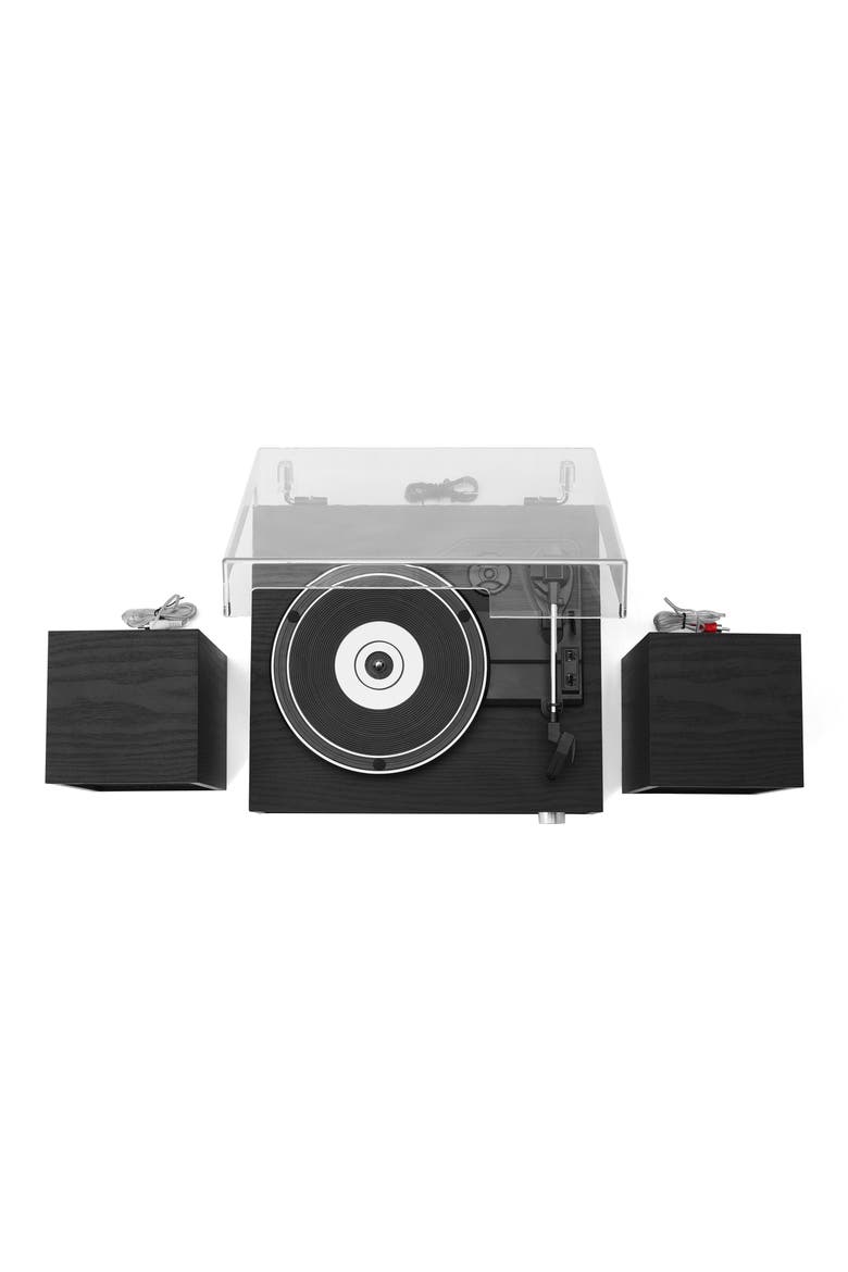 Sloane Record Player & Speakers, Alternate, color, BLACK