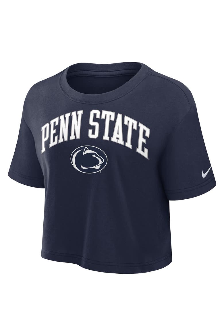 Women's Nike Navy Penn State Nittany Lions Athletic Prep Arch Performance Cropped T-Shirt, Alternate, color, Navy