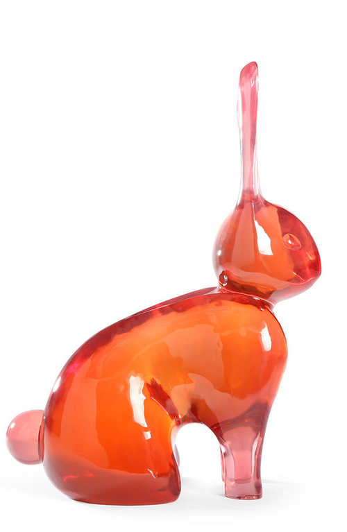Jonathan Adler Acrylic Rabbit Sculpture In Red