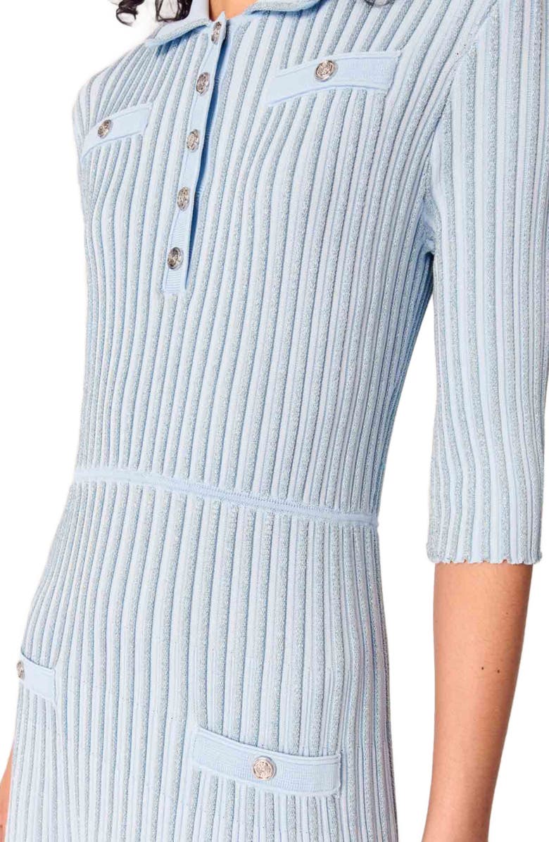 maje Rib knit midi dress, Alternate, color, 