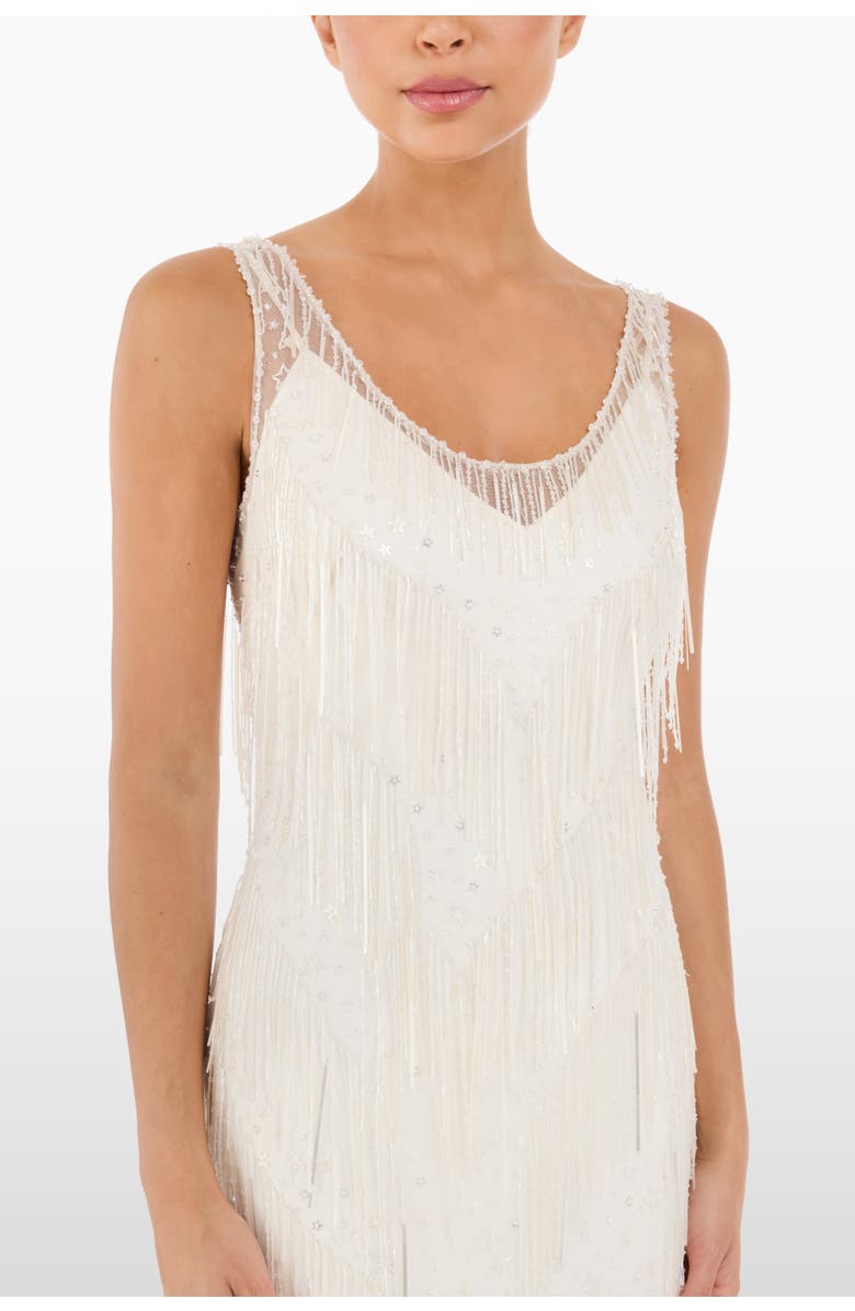 Jenny Packham Symphonie Fringed Dress, Alternate, color, Ivory